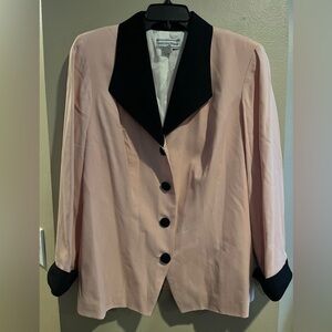 Vintage August Max Woman pink and black blazer Size 16W